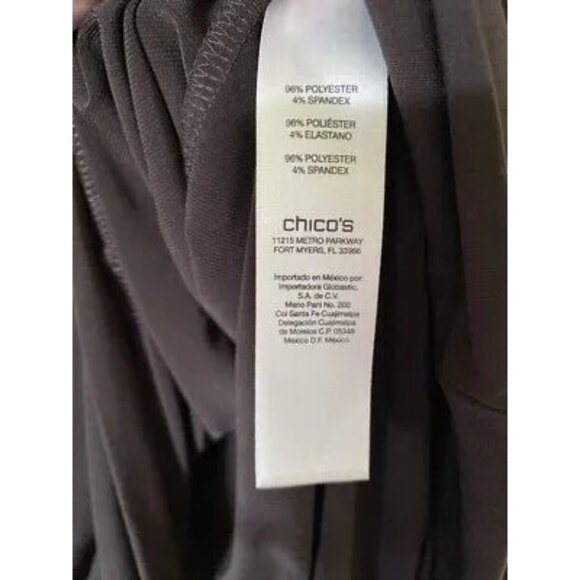 Chicos Women's V-Neck Brown Blouse With Shoulder Zippers Polyester/Spandex - Picture 4 of 7